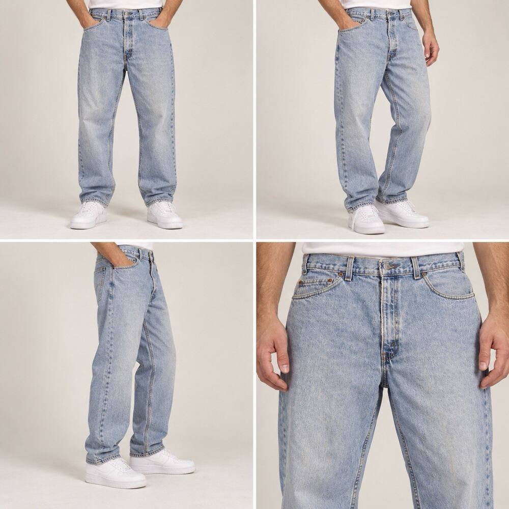 Levis 550 Jeans Mens 36x30 Light Blue Wash Relaxed Fit Tapered Leg Denim